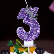 Cake Plug-In Purple Crown Number Candle Birthday Exclusive Heat Supply New Style Luminous 12.3