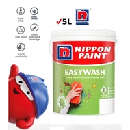 5L NIPPON PAINT EasyWash Easy Wash Vinilex Water Based Matt Interior Indoor VOC Free Paint Cat kotor boleh lap 5 Litre