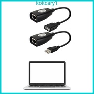 KOKO USB To RJ45 Extension Cable Ethernet Extender USB Extension 50M Distance RJ45 Cat5e 6 Cable LAN
