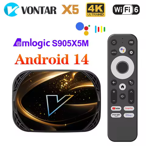 VONTAR X5 Android 14 TV Box Amlogic S905X5M(S905A) 4GB 128GB 1000M Wifi6 4K 60fps AV1 Google Player 