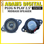 Adams Digital Plug n Play Front Door & Dashboard Speaker 2.5inch & 7x10inch Midbass TOYOTA ALPHARD/V