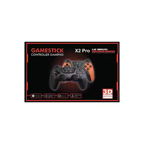 X2 Pro Retro Game Console Stick 4K 3D Wireless Controllers HD Output Rechargeable Controller 64G/128