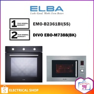 {COMBO} Elba 73L DIVO EBO-M7388(BK) Electric Oven EBOM7388BK + Elba 23L EMO-B2361BI(SS) Built-in Mic