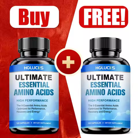 HOLUCKS Essential Amino Acids EAA Supplement 9 EAAs 120 Tablets Muscle Recovery Energy Performance