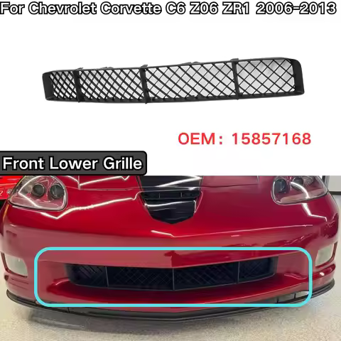 For Chevrolet Corvette C6 Z06 ZR1 2006-2013 Front Lower Grille Matte Black 15857168 Car Accessories 