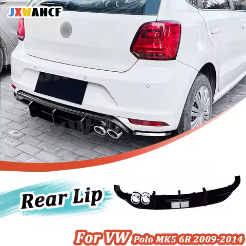 JXWANCF ABS Rear Bumper Lip Chin Spoiler for Volkswagen Polo MK5 6R 2009-2014 Rear Bumper Diffuser G