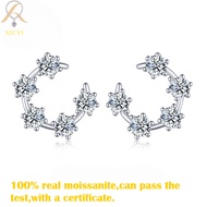 2ct Real Moissanite Earrings 925 Sterling Silver Pass Diamond Tester GRA Certified D Color Round Cut
