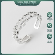 Nhẫn bạc nữ TLEE Galvin Princess đính đá lấp lánh TLEE JEWELRY A0241