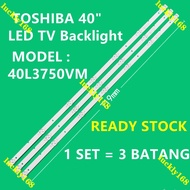 ✾(NEW 1 SET) 40L3750VM TOSHIBA 40 LED TV BACKLIGHT 40L3750♞