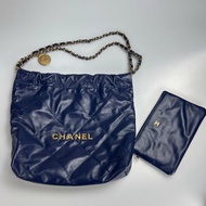 CHANEL 22包小號深藍   AS3980/晶片款