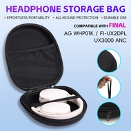 Compatible With FINAL AG WHP01K / FI-UX2DPL / UX3000 ANC Headphone Black Storage Case With Mesh Pock