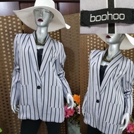 Boohoo light purple stripe lightly padded blazer