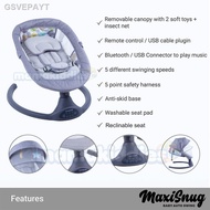 【NEW】▼Mamakiddies New born Electric Baby Auto Swing Leaf Automatic Rocker Multifunctional Buaian Bayi Buai With Mosquito