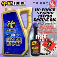 Hi-Force SynPro 15W50 Engine Oil Minyak Enjin 4L - Fully Synthetic + Free Bardahl 3515 Gasoline Octa