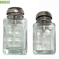 KIKO2E Push Down Pump Dispenser, 180ml/120ml Square Clear Refillable Bottle, Cosmetic Container Clea
