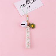 Key Mobile Phone Bag Pendent Ring Ornaments Ribbon Accessories Flower Women Small Daisy