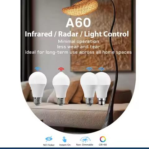 1-10PCS Bombilla LED E27 con Sensor de Movimiento PIR 110V Auto Encendido/Apagado Luz de Seguridad p