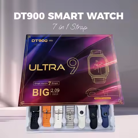 DT900 Ultra 9 Smart Watch 2.09" Big Display 7 Straps Bluetooth Call Fitness Tracker Smartwatch For I