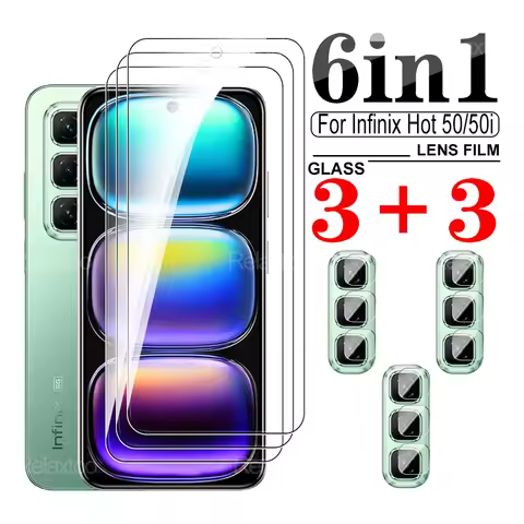 6in1 For Infinix Hot 50 Pro Hot50i Hot50 pro 4G 5G Screen Protector Camera Protective Glass For Infi