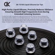 GK TS100 High-Transparency Liquid Silicone EarTips for Most Wired HiFi Earphone with S/M/L Size for 