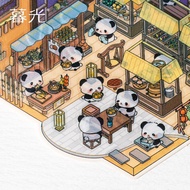 DIY 3D House Stickers 3D Scene Stickers Miniature Simulated Cabin Scene Stickers Cute Cartoon Scener