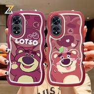 OPPO Reno8 T 5G Reno8 T 4G Reno8 Z 5G Reno7 Z 5G Reno 8 5G Reno 6 5G Reno 5 Realme C55 C35 C21Y C20 Narzo 50 5G Narzo 50A Prime Literary style cartoon cute strawberry bear silicone