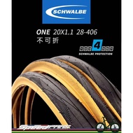 [Speed Park] Schwalbe ONE 28-406 20x1.1 Non-Foldable Foldable Bike Puncture-Proof Tire Black Edge/Ye