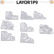 LAYOR1P9 8Pcs Flowers Die Cuts, Flowers Corner Corner Die Cuts, Embossing Template Silver 2 Inches L