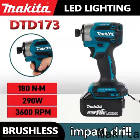 Makita 18V LXT Cordless Impact Driver DTD173 Brushless Electric Drill Screwdriver Wood/Bolt T1/T2-Mo