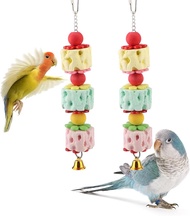 Wontee Bird Chewing Toys Bird Beak Grinding Stone Calcium Parakeet Treats for Budgies Cockatiels Con