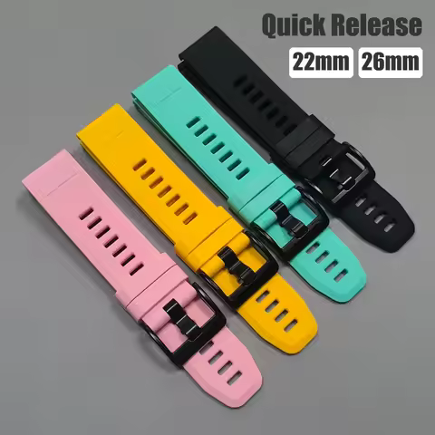 26mm 22mm QuickFit Silicone Strap for Garmin Tactix 8/Fenix 8 7X 7 6X 6/Enduro 3/Descent Mk3i/Foreru