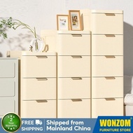 Plastic Storage Cabinet Multi-layer Storage Cabinet Faux Leather Texture Storage Cabinet Multi-drawe