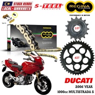 DUCATI 1000cc MULTISTRADA S Full Set Regina SPORTBIKE Chain 525 ZRP Steel Sprocket Sets