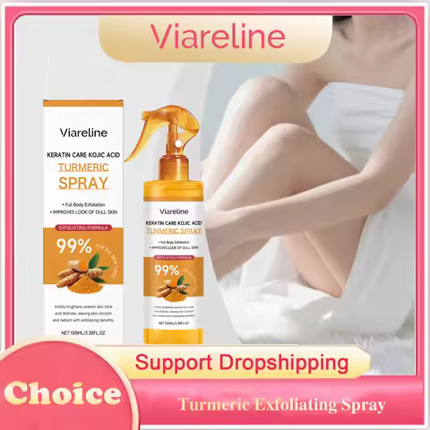 Kojic Acid Turmeric Exfoliating Spray Glowing Soften Dead Skin Cells Brightening Hydrating Improve D