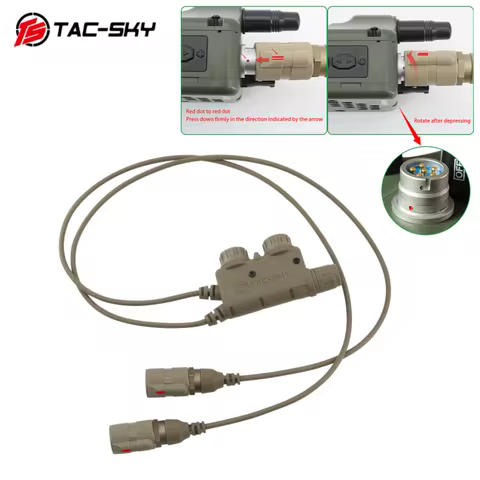 TAC-SKY Dual Comm Tactical Headset 6 Pin U94 V2 Ptt for AN/PRC 152 148 163 Walkie-talkie for COMTAC 