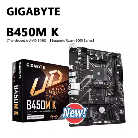 GIGABYTE B450M K (rev. 1.0) Micro-ATX AMD B450 DDR4 3600(O.C.) PCIe Gen3 x4 M.2 Double Channel Socke