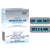 Optive Advanced UD Eye Drop 0.4ml 30s Hydrates and Protect Natural Tears Optrex Refreshing Eye Drops