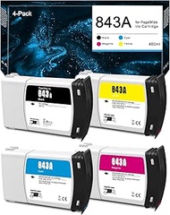 843A Ink Cartridge Set 400ml Compatible with HP 843A PageWide XL 4000 4100 4500 4600 5000 5100 Print