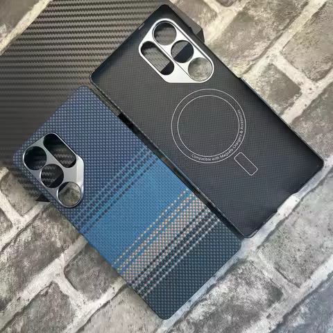 Magnetic Aramid Carbon Fiber Phone Case Cover On For Samsung Galaxy S23 S24 S25 Ultra Plus 5G S 24 2