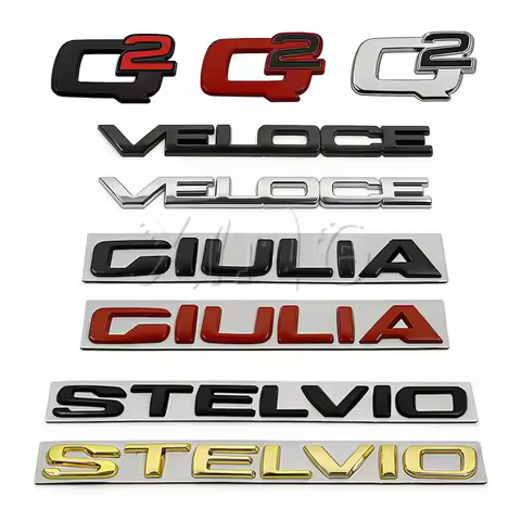 3D Metal Q2 GIULIA VELOCE STELVIO Logo Car Sticker Emblem Badge Sticker Decals For Alfa Romeo Giulie