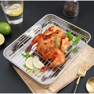 430 Stainless Steel Oven Pan with Mesh Frame – Heat Resistant, Curved, 4 Multipurpose Sizes - 23.8x1