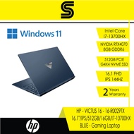 HP VICTUS 16 R0029TX - Gaming Laptop (16.1"/I7-13700HX/16GB/512GB/NVIDIA RTX4070/Win 11/Backpack/2Y 