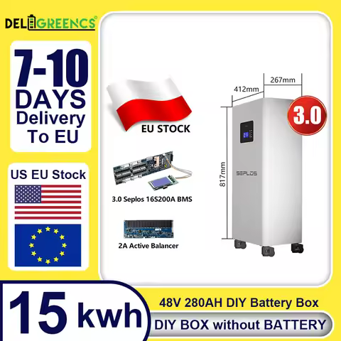 Seplos DIY Battery Kits LifePO4 Battery 15KWh 51.2V 280AH Lifepo4 Battery Case EU Stock with Smart B