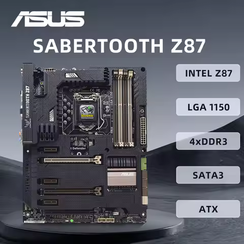 Asus SABERTOOTH Z87 LGA 1150 ATX Motherboard LGA 1150 DDR3 Intel Z87 32GB USB3.0 PCI-E 3.0 SATA III 