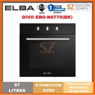 ELBA DIVO EBO-N6770(BK) Built-in Oven I 7-Function I 67L