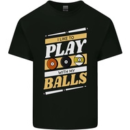 SAYA KATUN Swimming Pool I Like Playing With My Ball 9Ball Men's Cotton T-Shirt
