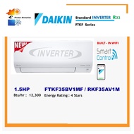 (WIFI) DAIKIN 1.5HP STANDARD INVERTER WALL MOUNTED AIR CONDITIONER R32 FTKF35B/ RKF35A
