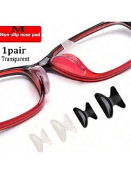 1對蝴蝶防滑矽膠貼鼻墊,適用眼鏡、太陽眼鏡、護目鏡(m)