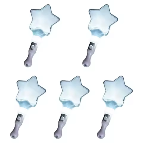 Pack of 5 Colorful LED Glow Sticks Flashing Sticks Heart Star Shaped Light up Wands for Party Led Gl