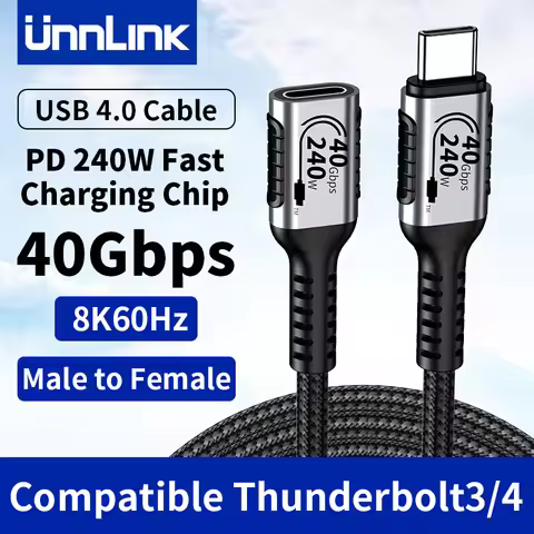 Unnlink USB C Extension Cable Type C Extender Compatible With Thunderbolt 4/3 USB4.0/3.2/3.1 Fast Ch